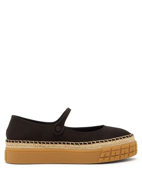 prada mary jane espadrilles|Black Brushed.